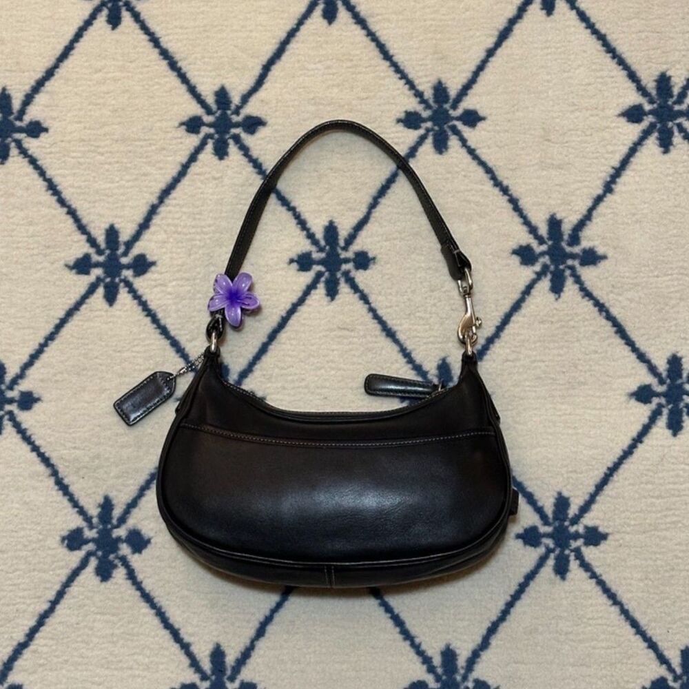 FAIR Coach Vintage Y2K Hampton Demi Hobo Crescent Shoulder Bag 2003 7593 - Black - Picture 2 of 9
